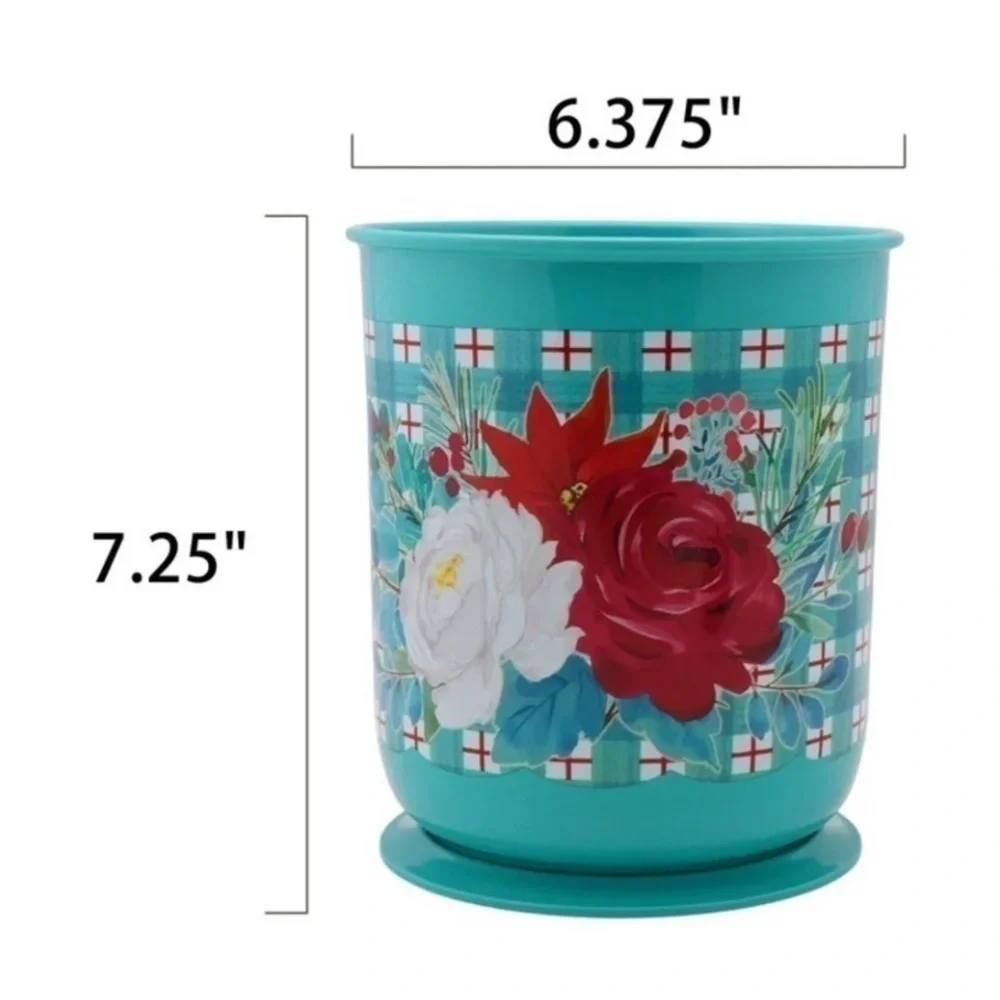🌺 New Pioneer Woman Wishful Winter Utensils Holder (no utensils) Crock - Picture 8 of 10